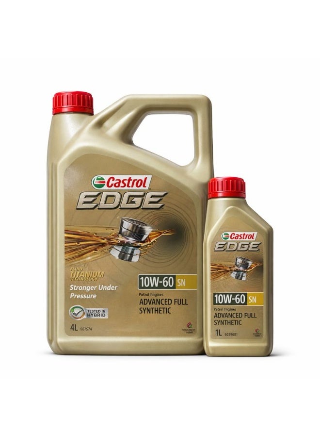 Castrol EDGE 10W-60 Advanced Full Synthetic Engine Oil – 4L + 1L Combo